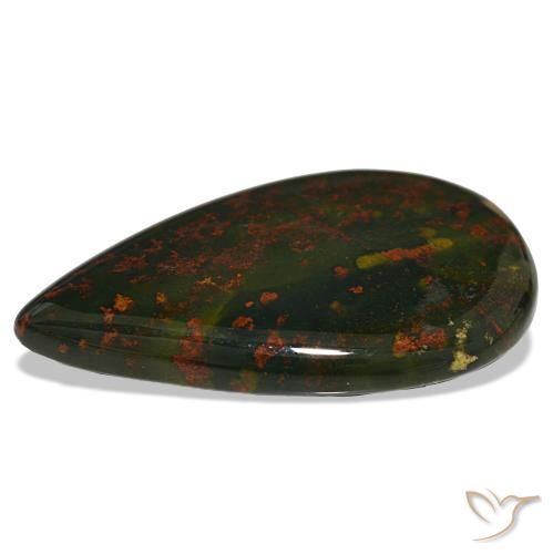 Héliotrope vert naturelle en forme de poire, 32,00 ct, opaque