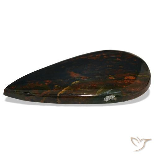 Héliotrope vert naturelle en forme de poire, 37,50 ct, opaque