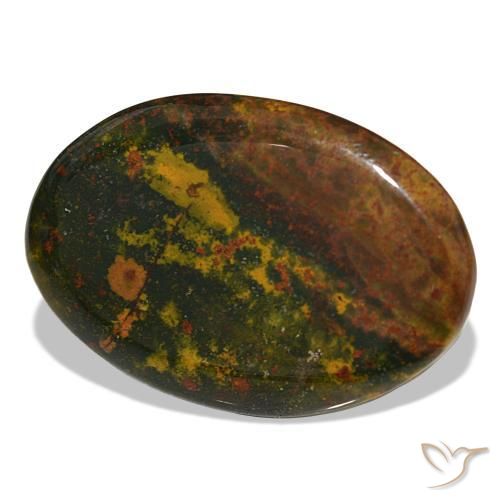 Héliotrope vert naturelle coupe ovale, 30,96 ct, opaque
