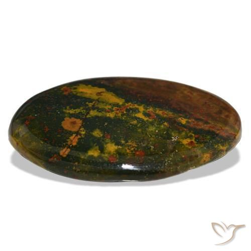 Héliotrope vert naturelle coupe ovale, 30,96 ct, opaque