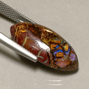 Opale boulder multicolore naturelle marquise, 10,92 ct, opaque