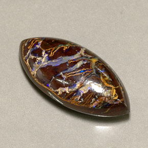 Opale boulder multicolore naturelle marquise, 12,35 ct, opaque