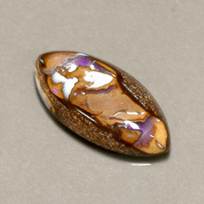 Opale Boulder Multicolore naturelle Marquise, 4.34 ct, Opaque