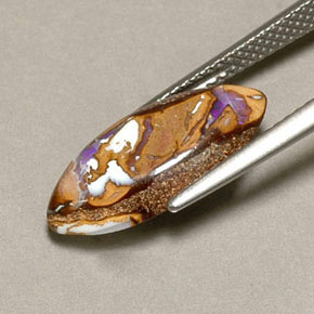 Opale Boulder Multicolore naturelle Marquise, 4.34 ct, Opaque