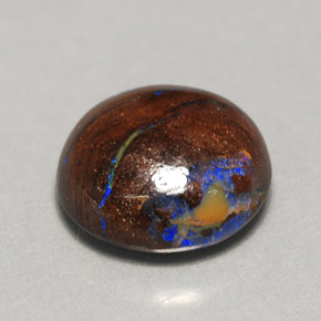 Opale boulder multicolore naturelle coupe roude, 3,11 ct, opaque