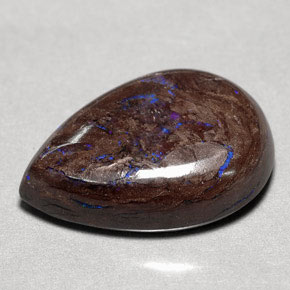 Opale boulder multicolore naturelle en forme de poire, 14,97 ct, opaque