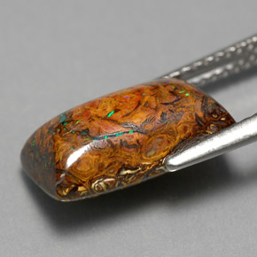 Opale Boulder Multicolore naturelle Baquette, 5.30 ct, Opaque