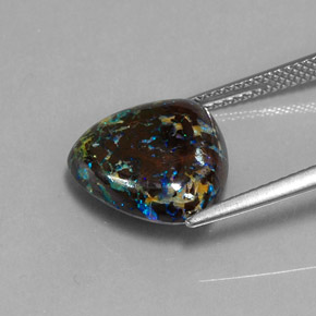 Opale boulder multicolore naturelle trillion, 7,96 ct, opaque