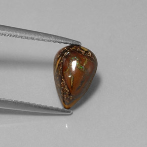 Opale boulder multicolore naturelle en forme de poire, 1,88 ct, opaque