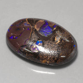 Opale Boulder Multicolore naturelle Coupe ovale, 32.09 ct, Opaque