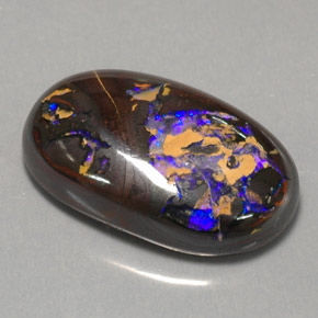 Opale boulder multicolore naturelle coupe ovale, 14,18 ct, opaque