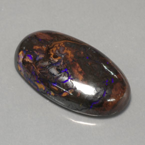 Opale boulder multicolore naturelle coupe ovale, 12,97 ct, opaque