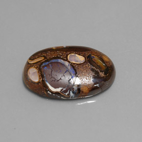 Opale boulder multicolore naturelle coupe ovale, 9,28 ct, opaque