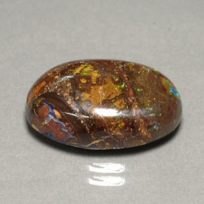 Opale Boulder Multicolore naturelle Coupe ovale, 10.06 ct, Opaque