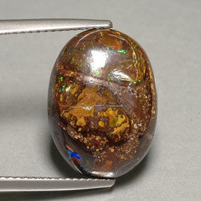 Opale Boulder Multicolore naturelle Coupe ovale, 10.06 ct, Opaque