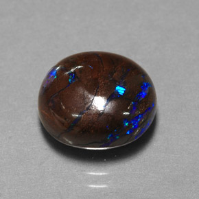 Opale boulder multicolore naturelle coupe ovale, 5,30 ct, opaque