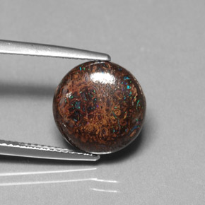 Opale boulder multicolore naturelle coupe roude, 4,97 ct, opaque