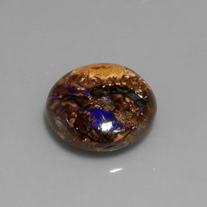 Opale boulder multicolore naturelle coupe roude, 7,07 ct, opaque