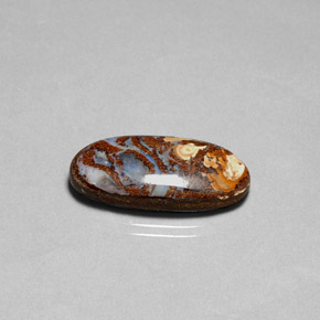 Opale Boulder Multicolore naturelle Coupe ovale, 14.49 ct, Opaque