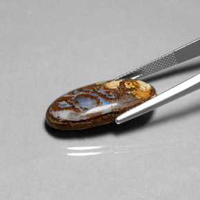 Opale Boulder Multicolore naturelle Coupe ovale, 14.49 ct, Opaque