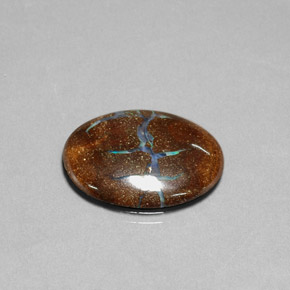 Opale boulder multicolore naturelle coupe ovale, 11,05 ct, opaque