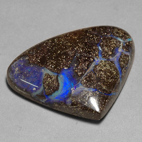 Opale Boulder Multicolore naturelle En forme de poire, 27.56 ct, Opaque