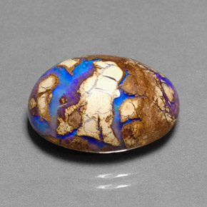Opale boulder multicolore naturelle coupe ovale, 11,68 ct, opaque