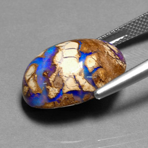 Opale boulder multicolore naturelle coupe ovale, 11,68 ct, opaque