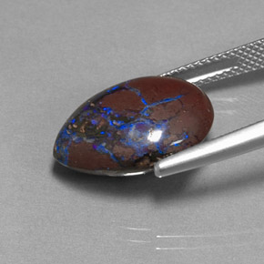 Opale boulder multicolore naturelle en forme de poire, 10,37 ct, opaque