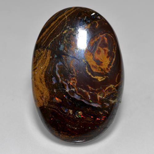 Opale boulder multicolore naturelle coupe ovale, 33,36 ct, opaque