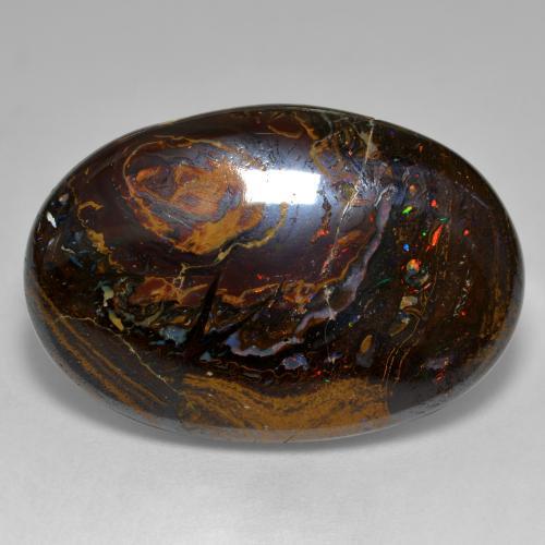 Opale boulder multicolore naturelle coupe ovale, 33,36 ct, opaque