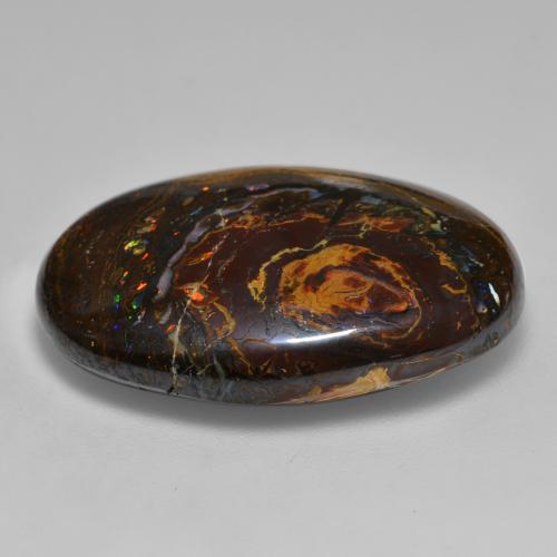 Opale boulder multicolore naturelle coupe ovale, 33,36 ct, opaque