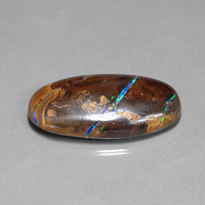 Opale Boulder Multicolore naturelle Coupe ovale, 18.40 ct, Opaque