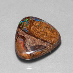 Opale boulder multicolore naturelle trillion, 16,78 ct, opaque