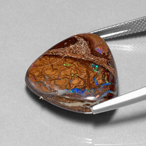 Opale boulder multicolore naturelle trillion, 16,78 ct, opaque