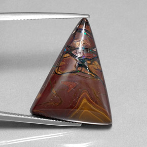 Opale boulder multicolore naturelle trillion, 34,01 ct, opaque