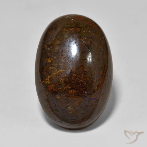 23.34ct Naturel Multicolore Opale Boulder, ovale, Opaque
