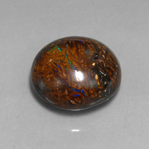 Opale boulder multicolore naturelle coupe ovale, 19,70 ct, opaque