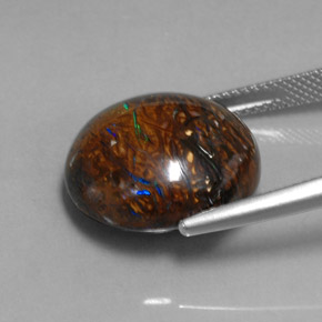 Opale boulder multicolore naturelle coupe ovale, 19,70 ct, opaque