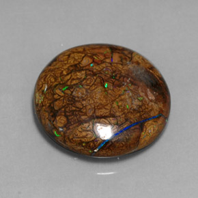 Opale boulder multicolore naturelle coupe roude, 16,69 ct, opaque