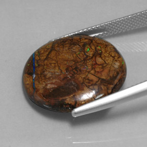 Opale boulder multicolore naturelle coupe roude, 16,69 ct, opaque