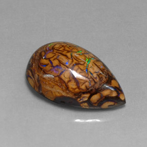 Opale Boulder Multicolore naturelle En forme de poire, 6.89 ct, Opaque