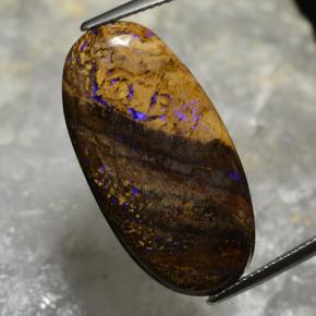 Opale boulder multicolore naturelle coupe ovale, 17,33 ct, opaque