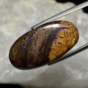 Opale boulder multicolore naturelle coupe ovale, 17,33 ct, opaque
