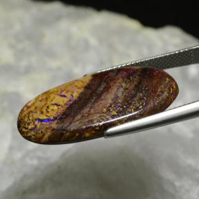 Opale boulder multicolore naturelle coupe ovale, 17,33 ct, opaque