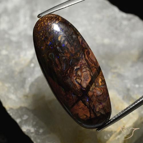 32.39ct Naturel Multicolore Opale Boulder, ovale, Opaque