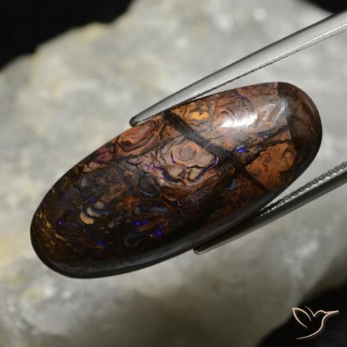 Opale Boulder Multicolore naturelle ovale, 32.39 ct, Opaque