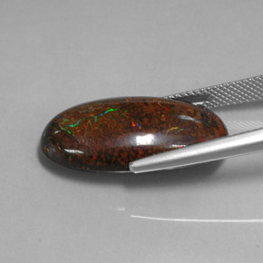 Opale Boulder Multicolore naturelle Coupe ovale, 18.55 ct, Opaque