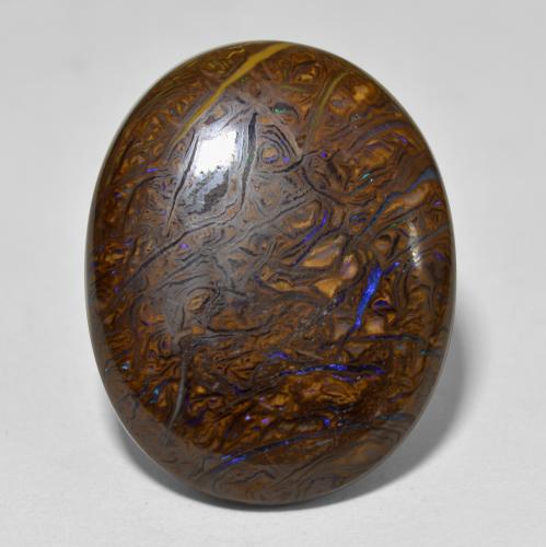 Opale boulder multicolore naturelle coupe ovale, 22,16 ct, opaque