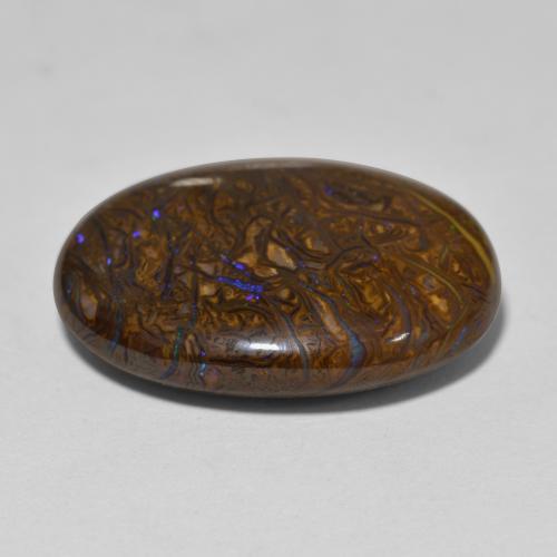 Opale boulder multicolore naturelle coupe ovale, 22,16 ct, opaque
